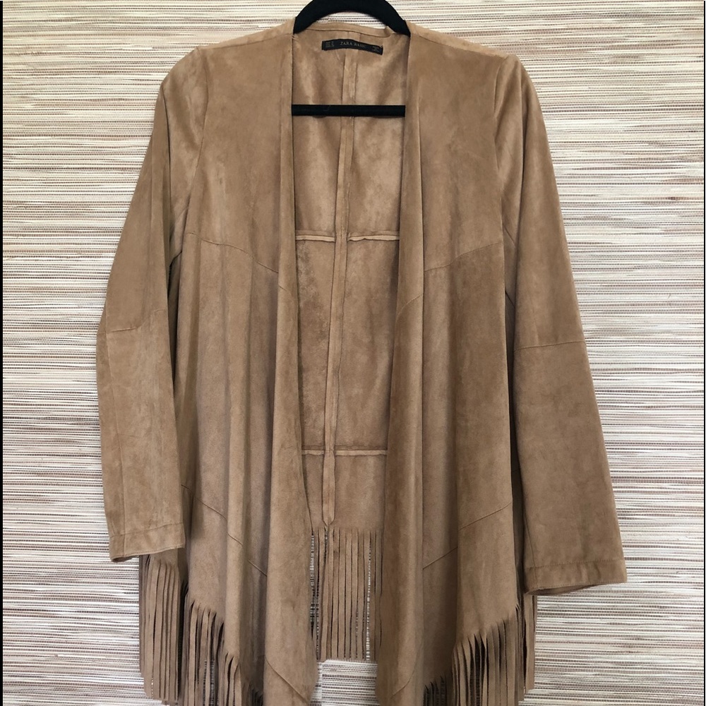 Zara Ultra suede fringe jacket